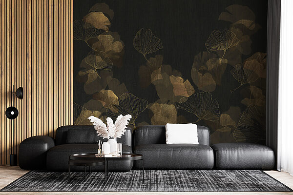 Elegante Blätter auf dunklem Hintergrund Elegante Blätter auf dunklem Hintergrund