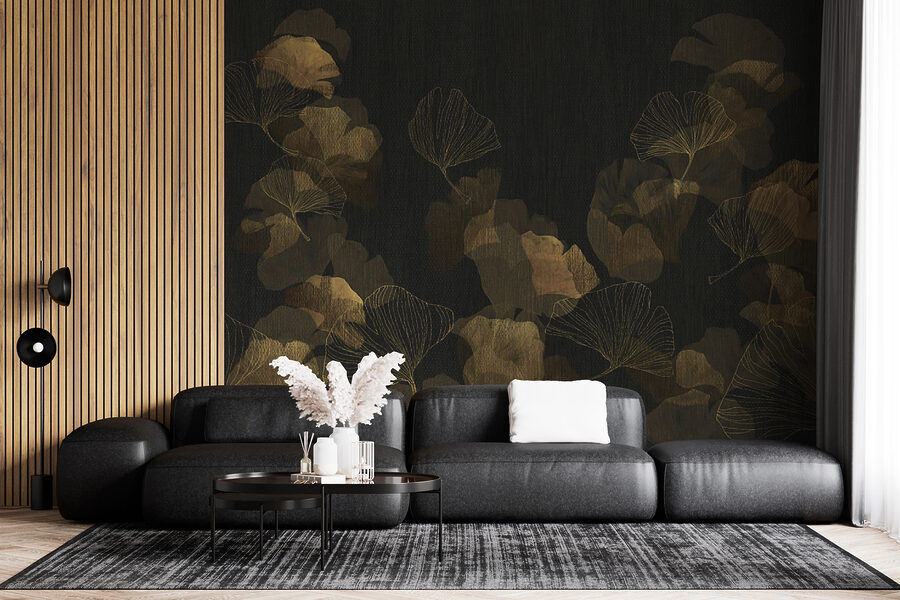 Elegante Blätter auf dunklem Hintergrund Elegante Blätter auf dunklem Hintergrund