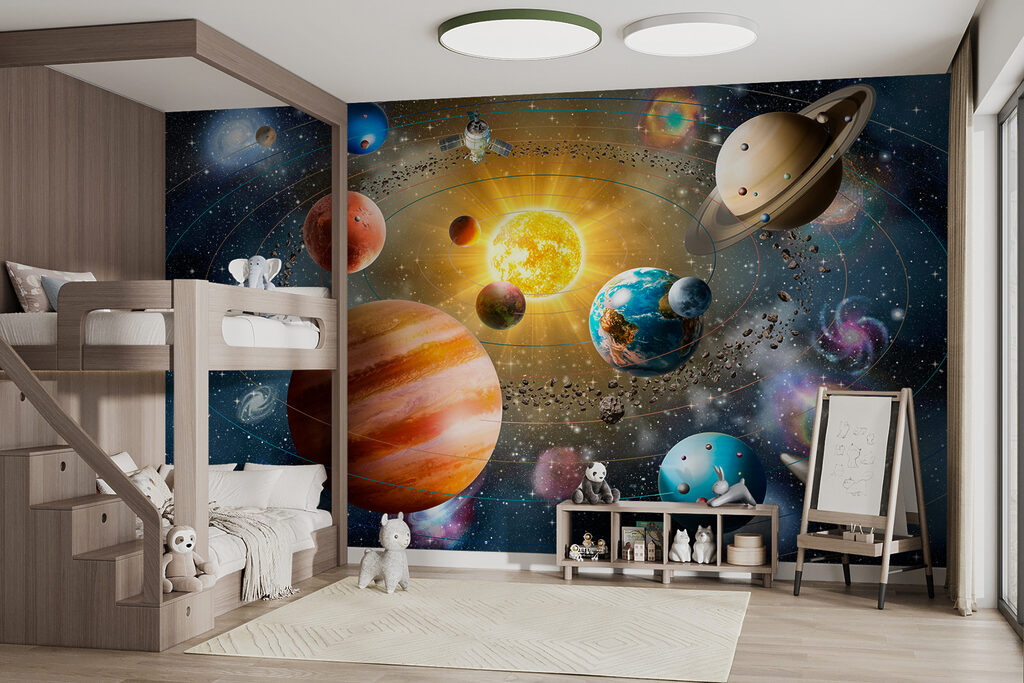 Planets and stars in space Planets and stars in space