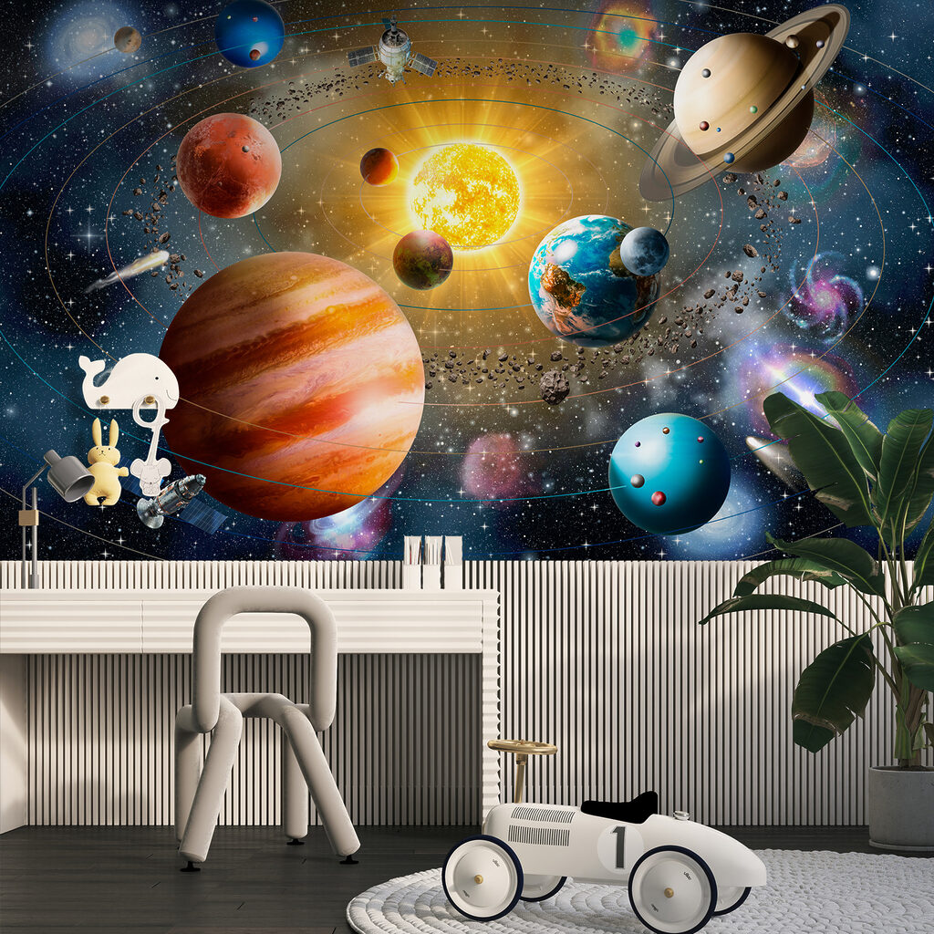 Planets and stars in space Planets and stars in space