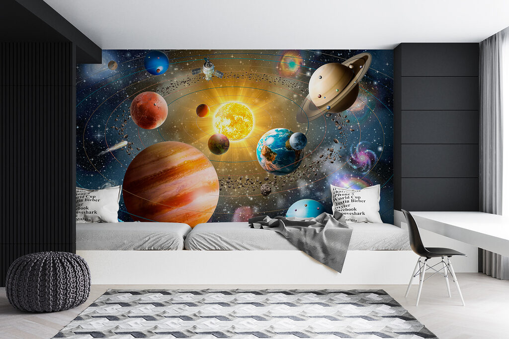 Planets and stars in space Planets and stars in space