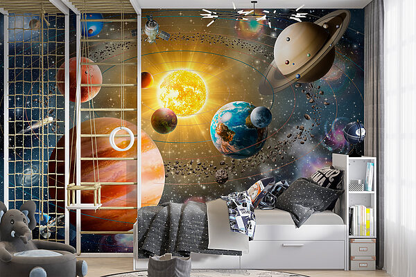 Planets and stars in space Planets and stars in space