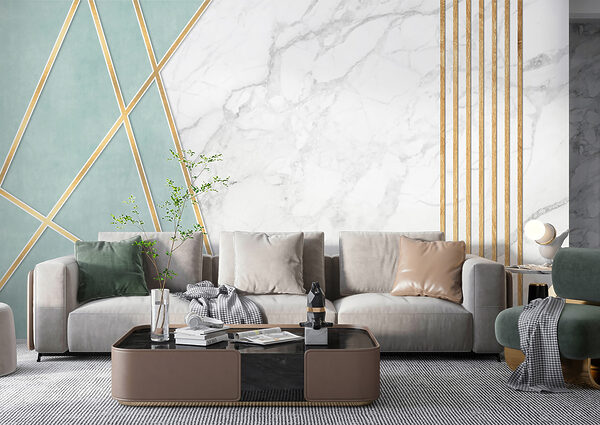 Elegantes Design in Minze und Marmor Elegantes Design in Minze und Marmor