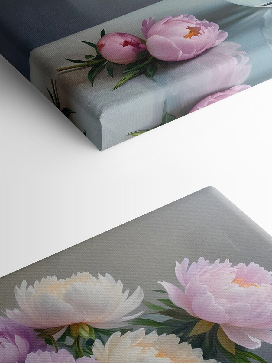 Vase mit Blumen auf einem Tisch
