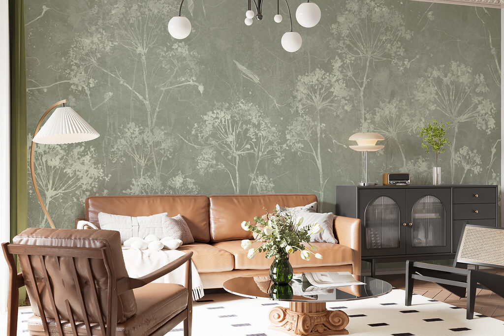 A white flowers on a green background