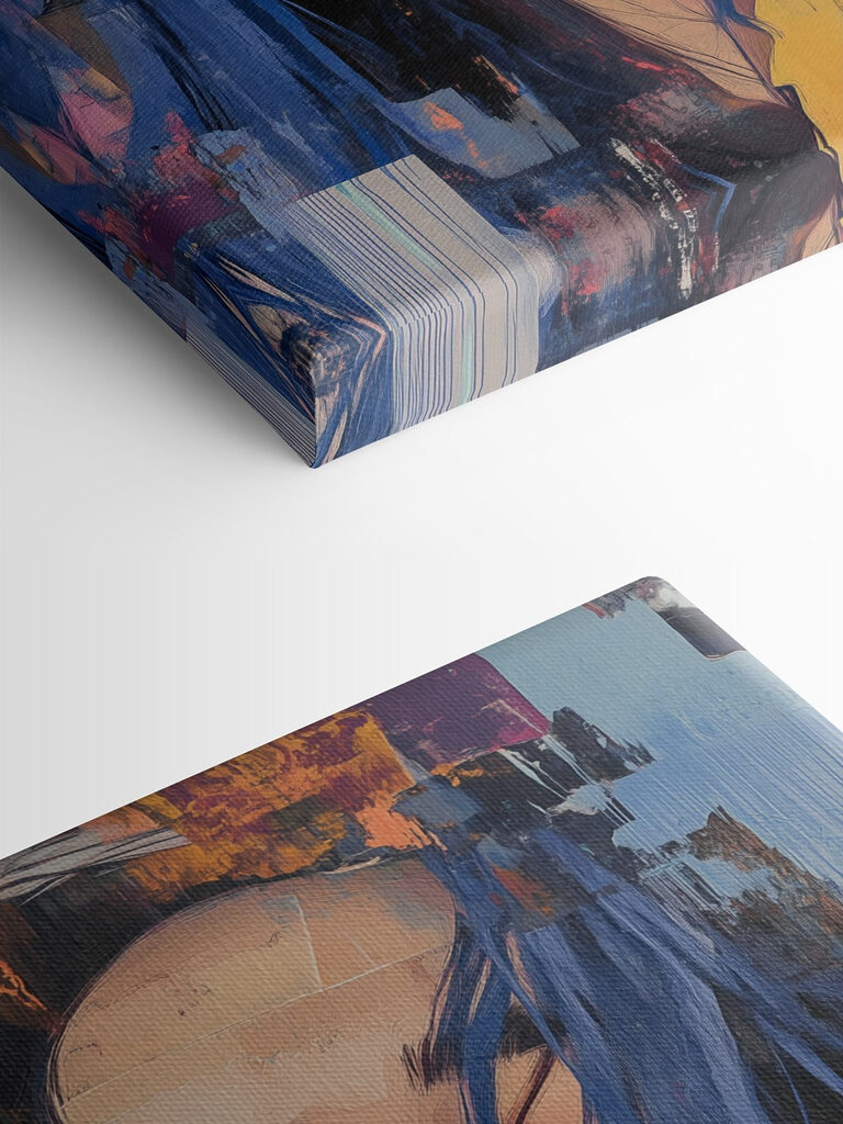 Woman with blue hair and blue lipstick