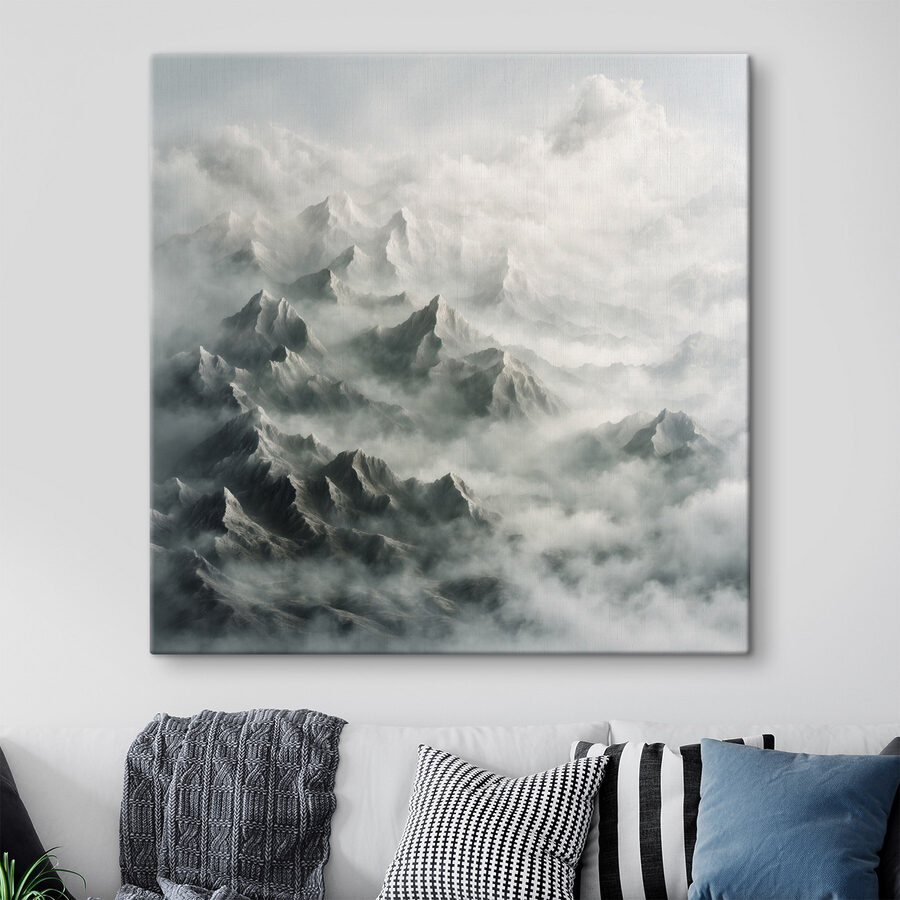 Wandbilder Bergkette mit Wolken – Bild 12