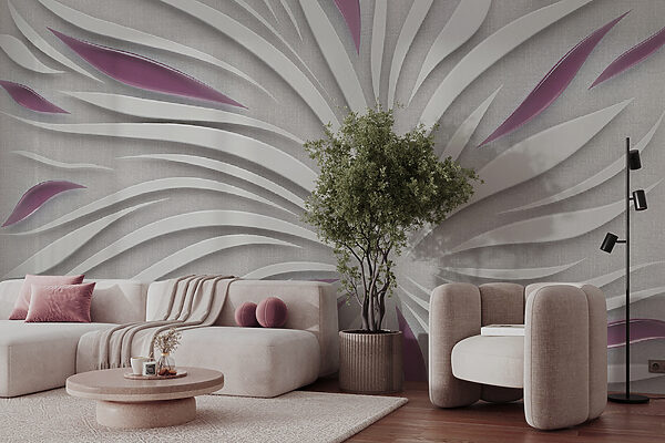 Ein weißes und violettes Design Ein weißes und violettes Design