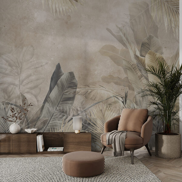 Elegantes Kunstwerk mit tropischem Laubdesign Elegantes Kunstwerk mit tropischem Laubdesign