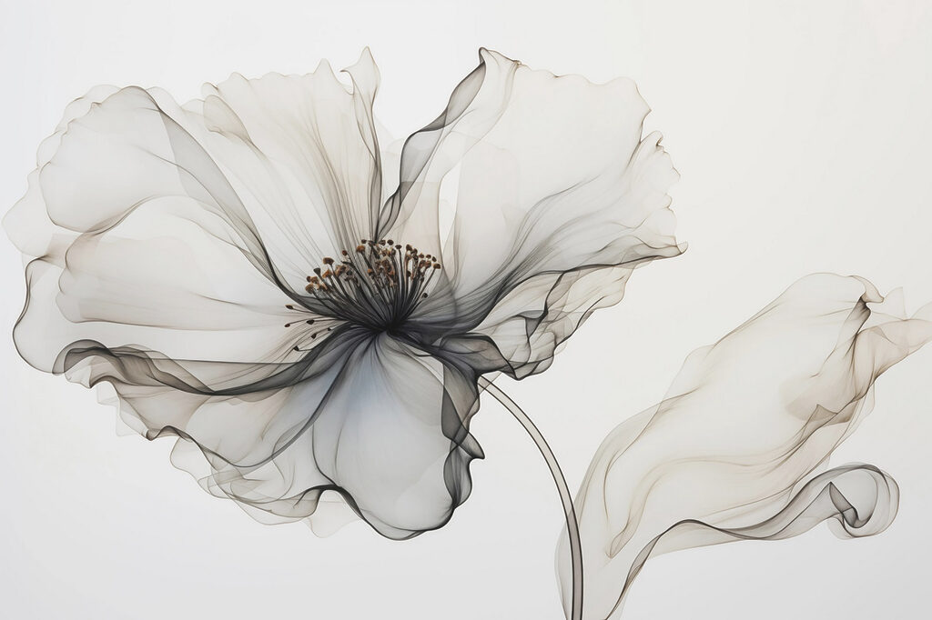 Blume aus transparentem Material Blume aus transparentem Material
