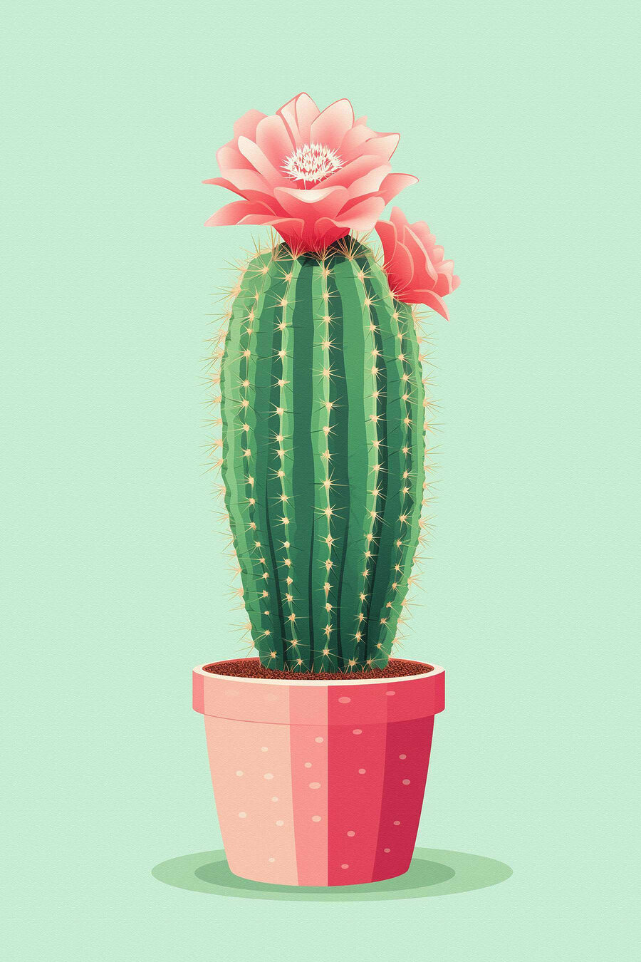 Kaktus mit einer Blume darin Kaktus mit einer Blume darin