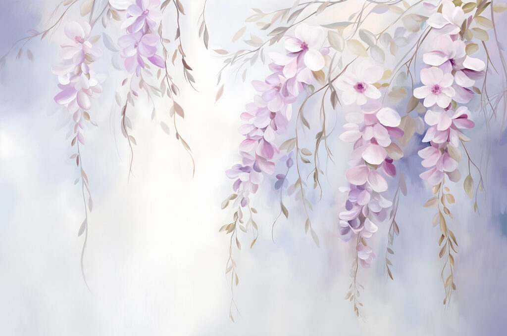 Malerei von Blumen auf einem Zweig Malerei von Blumen auf einem Zweig