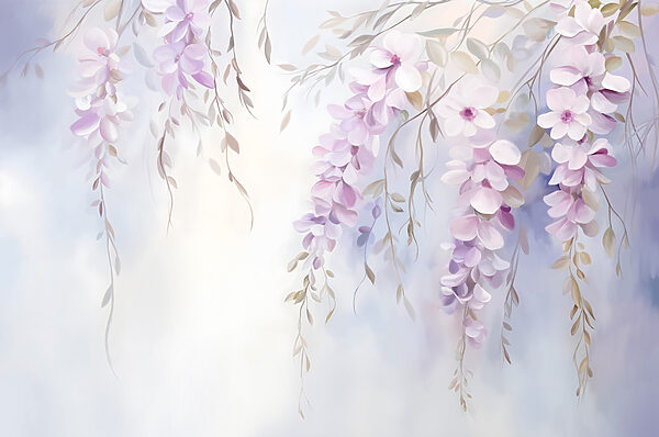Malerei von Blumen auf einem Zweig Malerei von Blumen auf einem Zweig