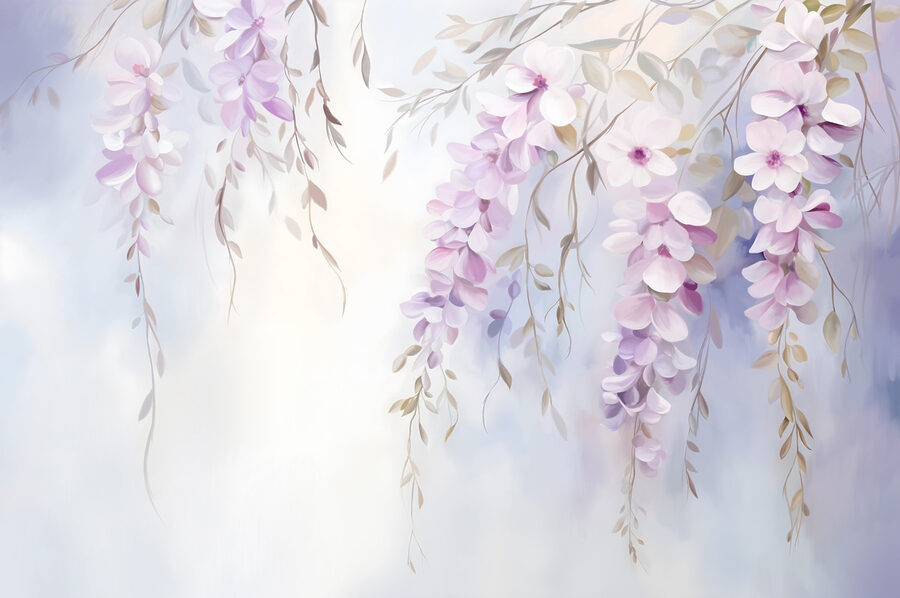 Malerei von Blumen auf einem Zweig Malerei von Blumen auf einem Zweig