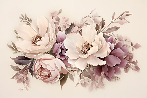 Gruppe von Blumen auf einem weißen Hintergrund Gruppe von Blumen auf einem weißen Hintergrund
