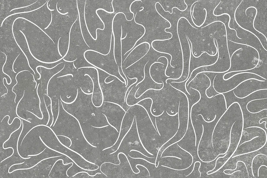 Group of women's body drawings