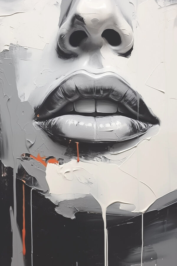 Gemälde einer Frau’s Lippen Gemälde einer Frau’s Lippen