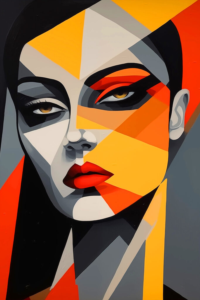 Painting of a woman's face Painting of a woman's face