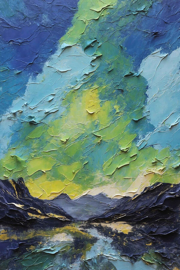 Gemälde von Bergen und Wolken Gemälde von Bergen und Wolken