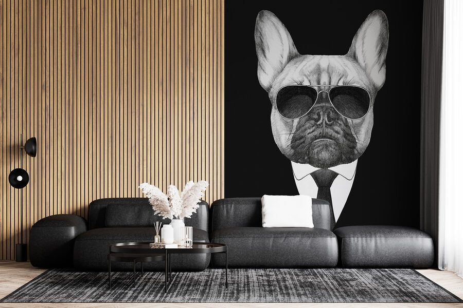 Fototapeten Ein Hund mit Sonnenbrille und Anzug – Bild 4