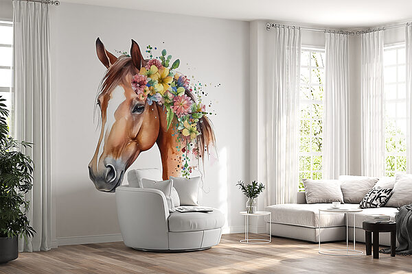 Ein Aquarell eines Pferdes mit Blumen auf dem Kopf u98192pig28mr 600x400 - Ein Aquarell eines Pferdes mit Blumen auf dem Kopf