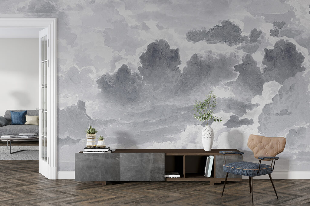 A grey and white sky