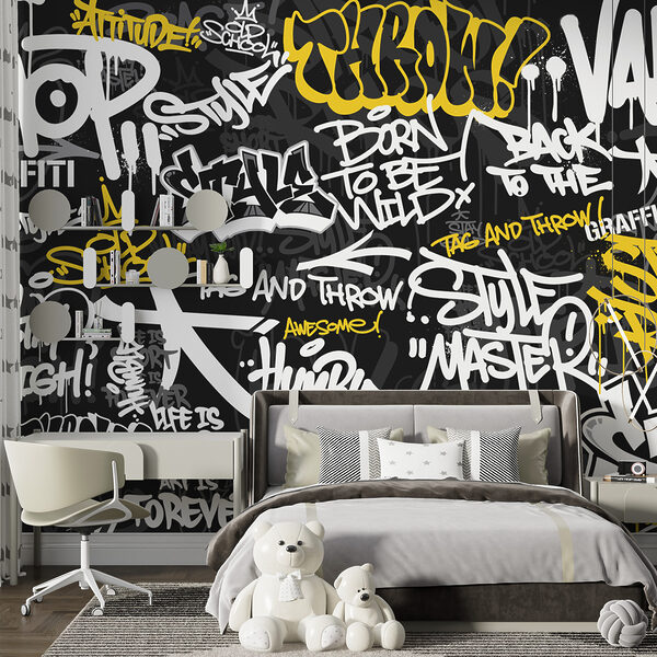 Ein schwarz-gelbes Graffiti Ein schwarz-gelbes Graffiti