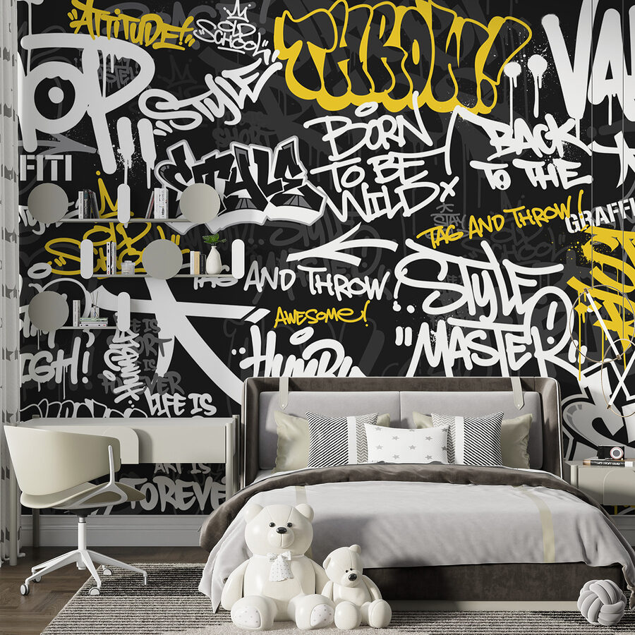 Ein schwarz-gelbes Graffiti Ein schwarz-gelbes Graffiti