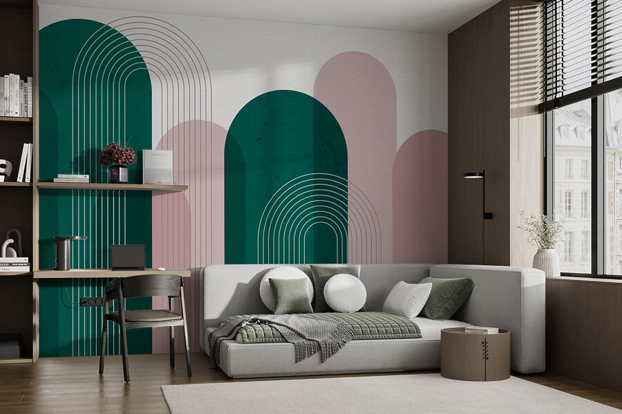 Eine grüne und rosa Kunst Eine grüne und rosa Kunst