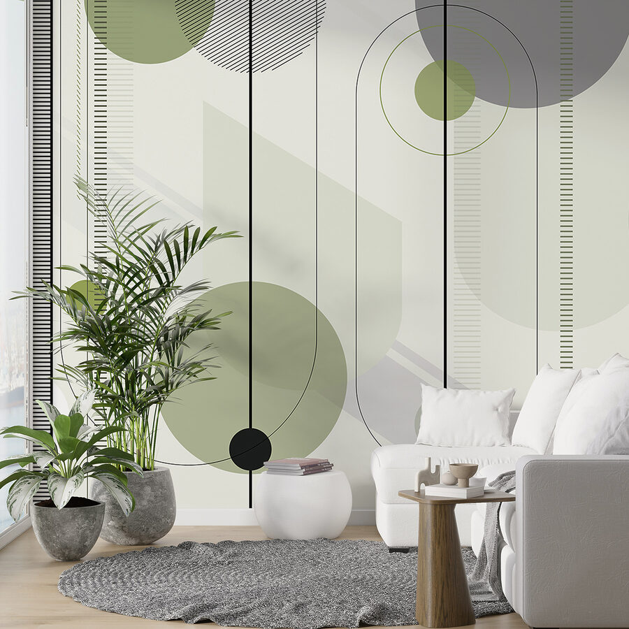 Geometrisches Design in beruhigenden Farben.