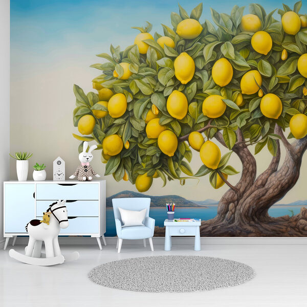 Ein Zitronenbaum mit Früchten darauf Ein Zitronenbaum mit Früchten darauf