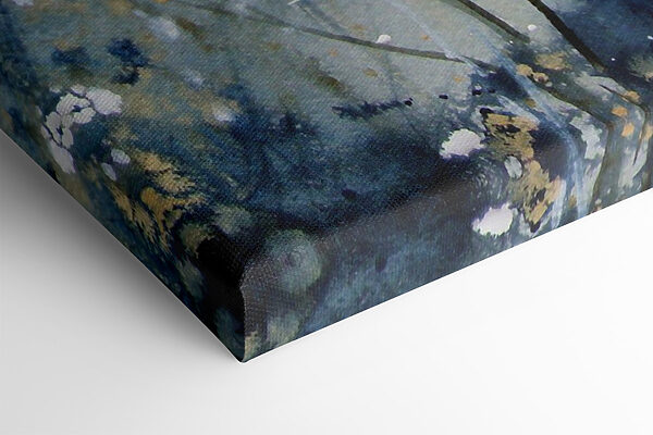 Ein Gemälde mit einer weiß-blauen Pflanze Ein Gemälde mit einer weiß-blauen Pflanze