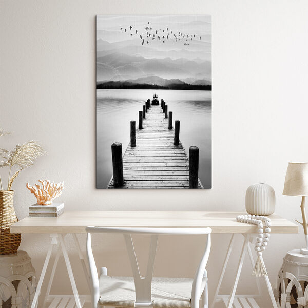 A dock on a lake A dock on a lake