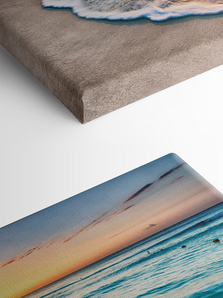 A beach with waves and a sunset A beach with waves and a sunset