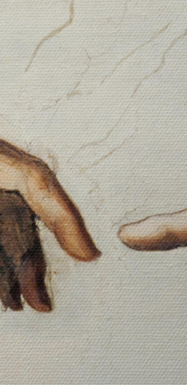 Ein Gemälde von sich berührenden Händen Ein Gemälde von sich berührenden Händen