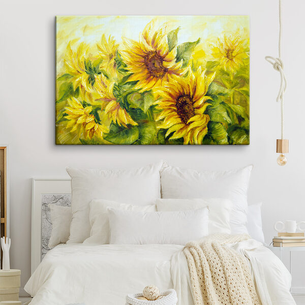 Ein Gemälde mit Sonnenblumen Ein Gemälde mit Sonnenblumen