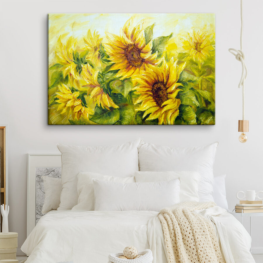 Ein Gemälde mit Sonnenblumen