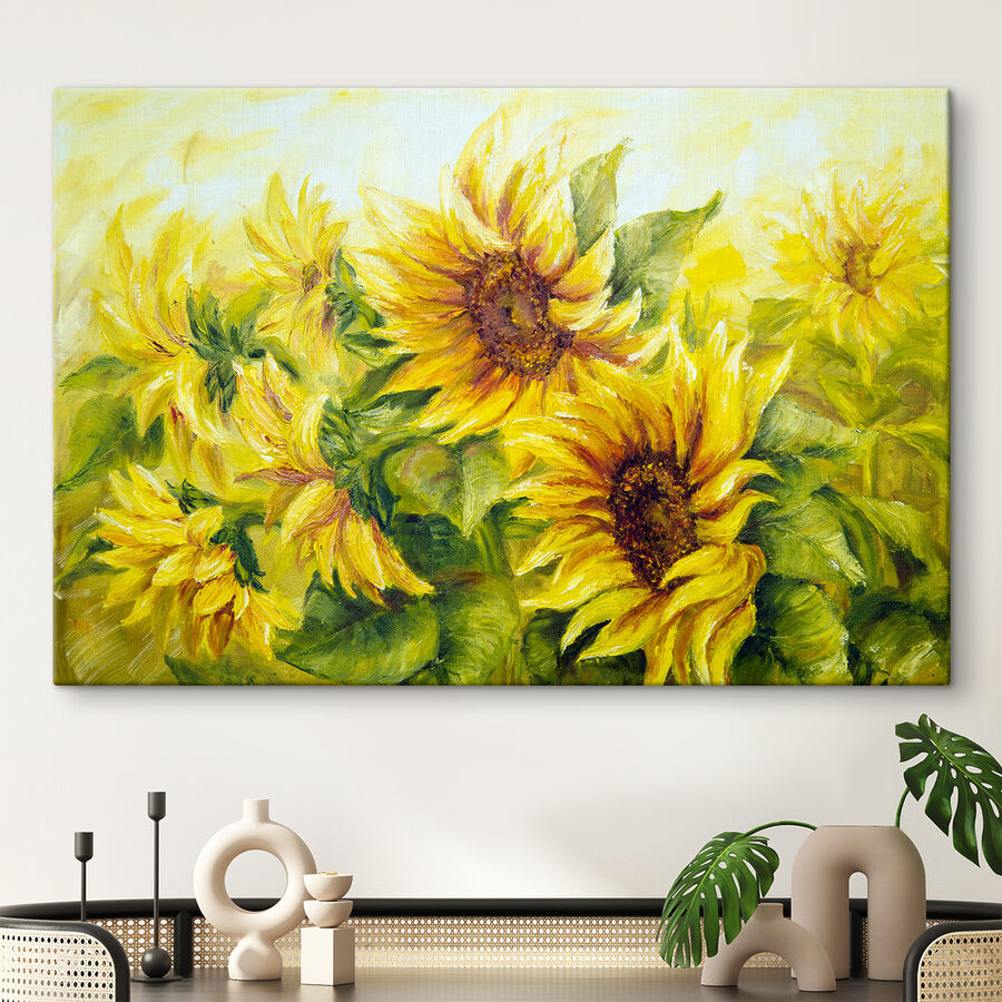 Ein Gemälde mit Sonnenblumen