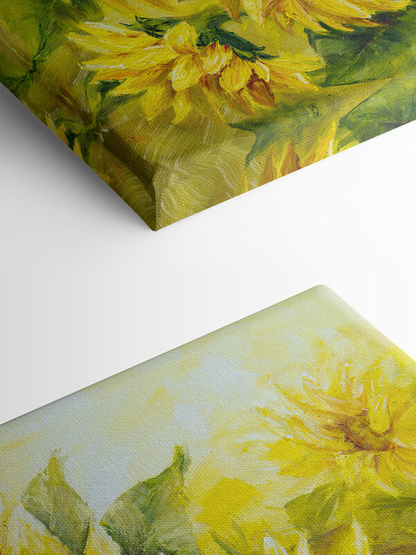 Ein Gemälde mit Sonnenblumen Ein Gemälde mit Sonnenblumen
