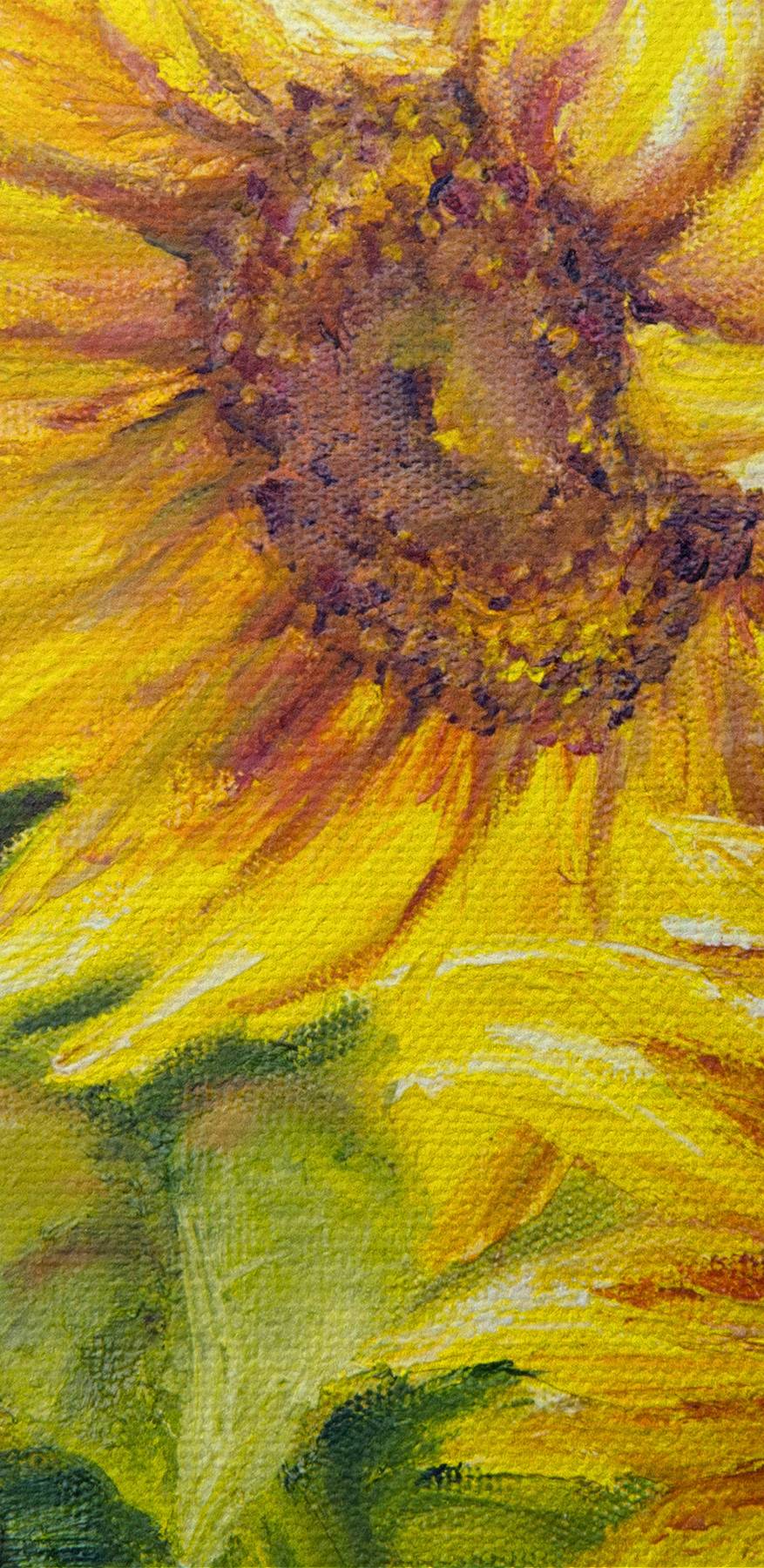 Ein Gemälde mit Sonnenblumen