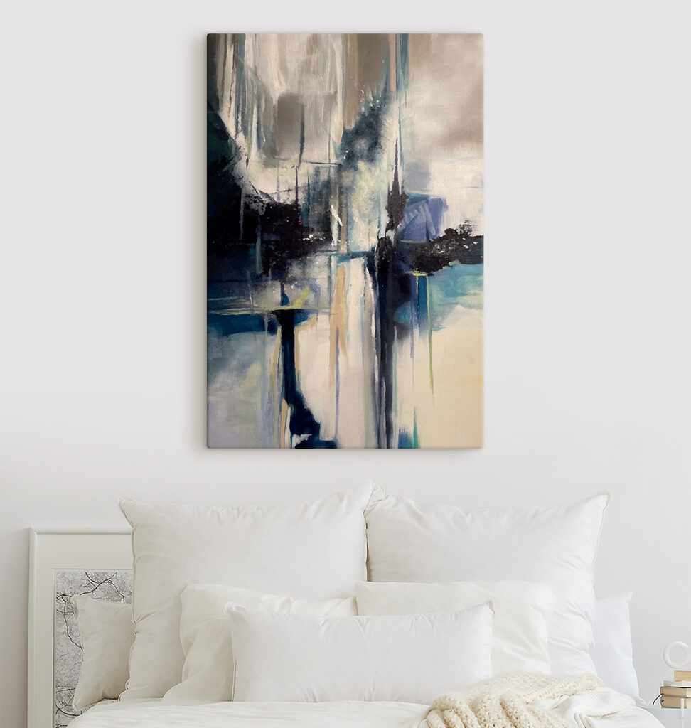 A painting of a city