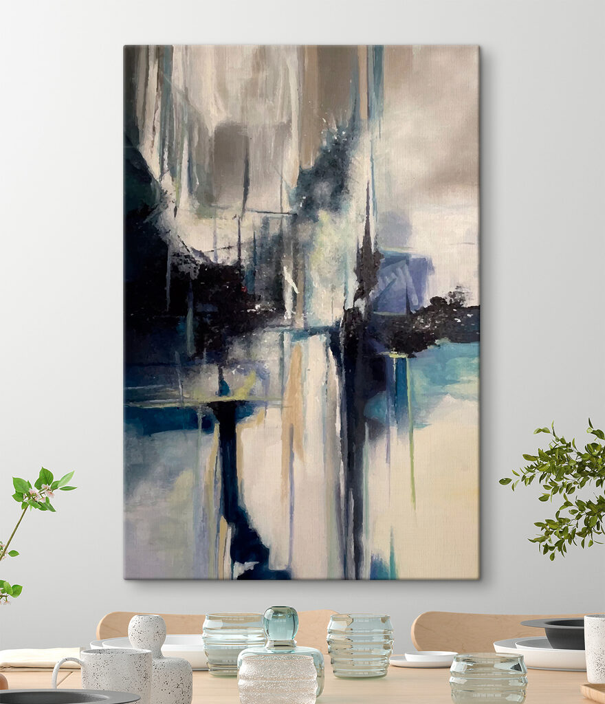 A painting of a city