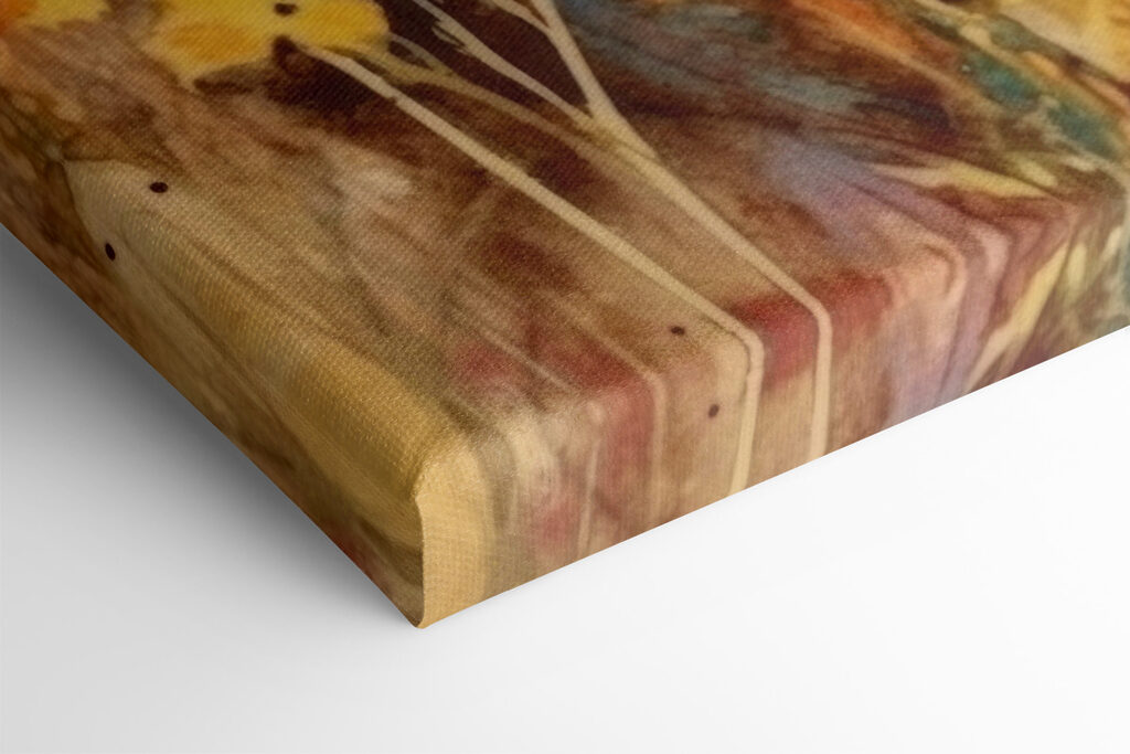 A painting of flowers in a field