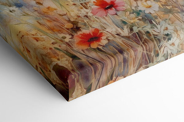 Ein Gemälde mit Blumen und Gras Ein Gemälde mit Blumen und Gras