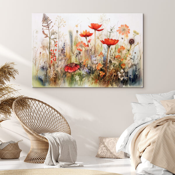 Ein Gemälde mit Blumen und Pflanzen Ein Gemälde mit Blumen und Pflanzen