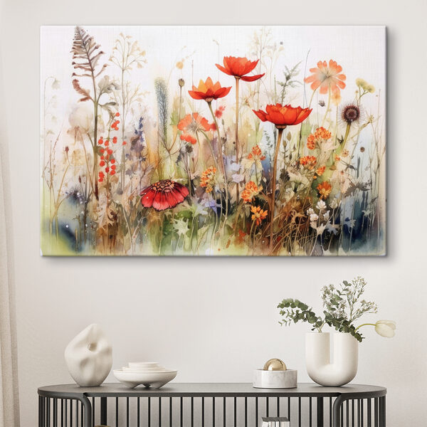 Ein Gemälde mit Blumen und Pflanzen Ein Gemälde mit Blumen und Pflanzen
