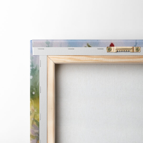 A painting of flowers in a field