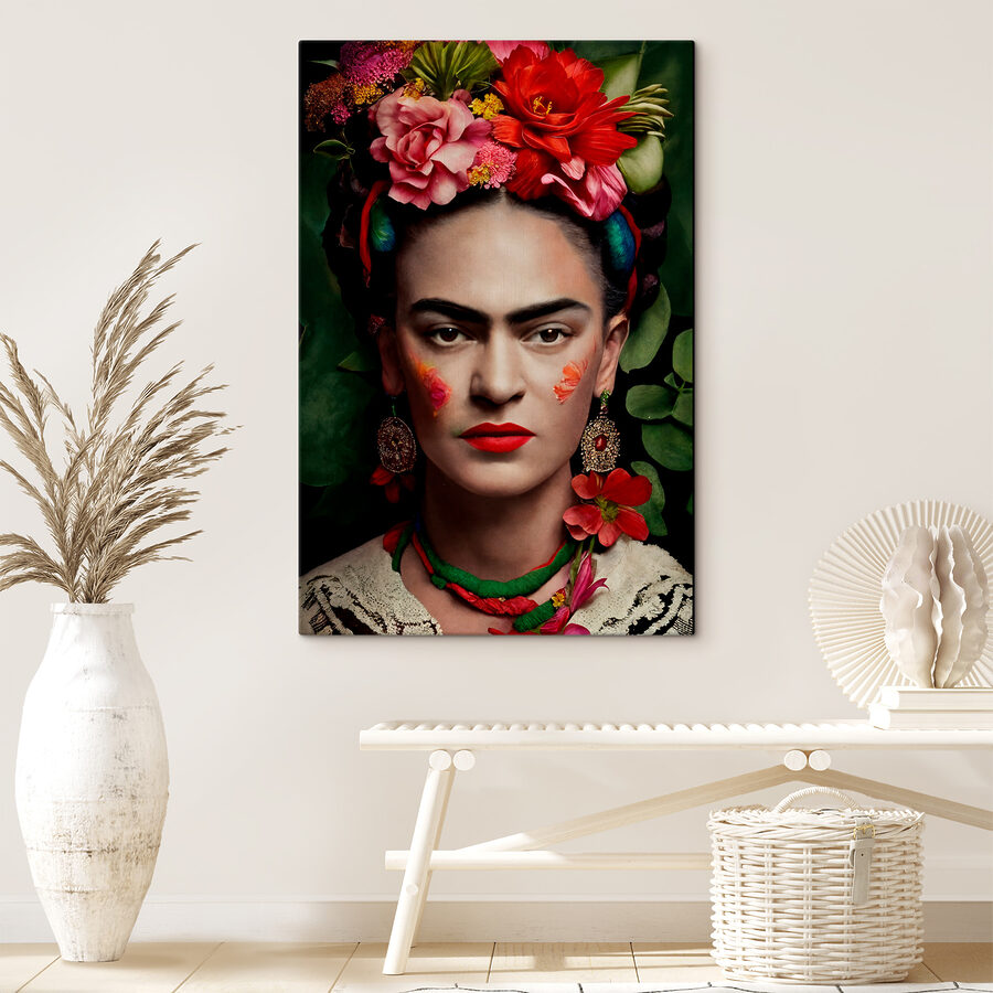 Eine Frau mit Blumen in ihrem Haar