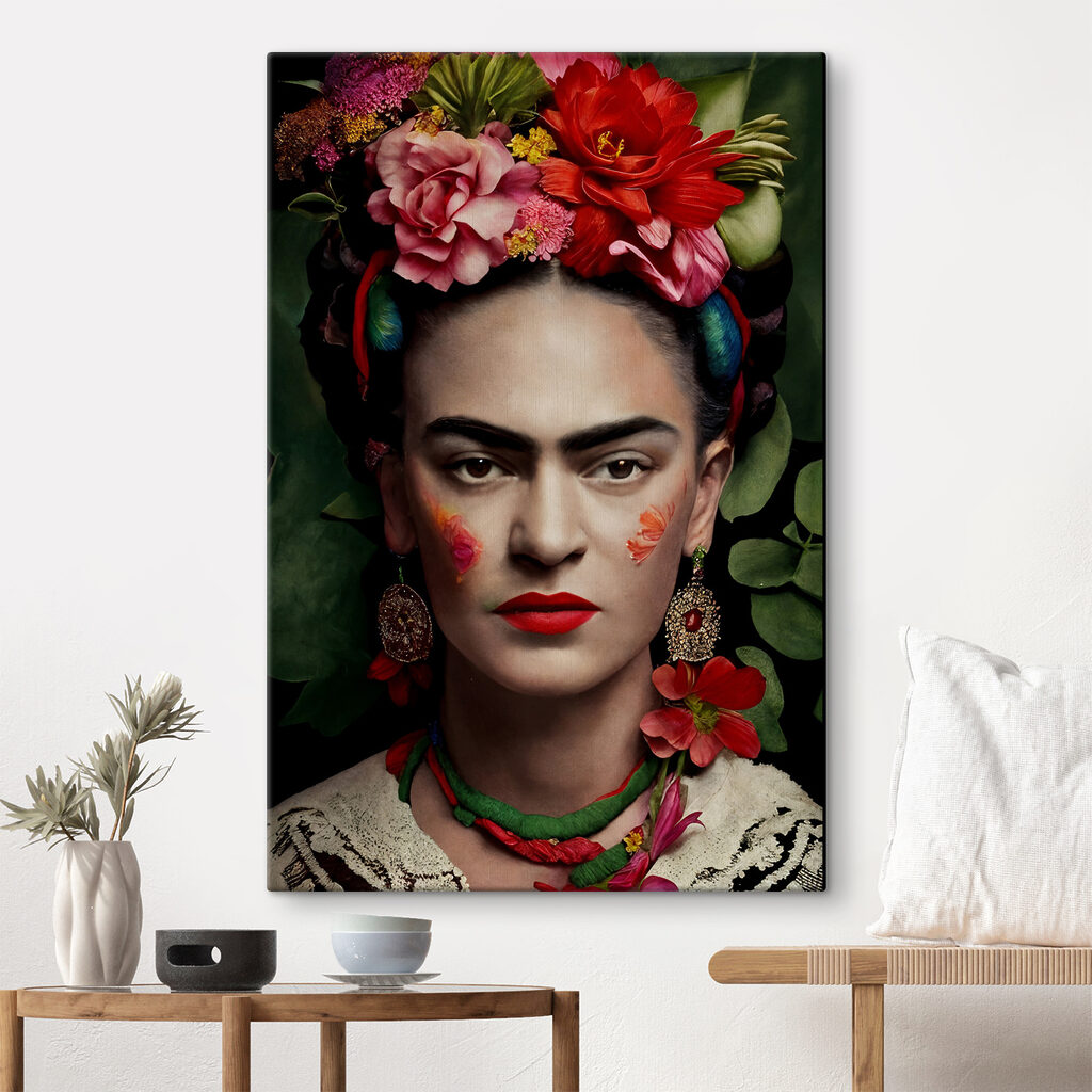 A woman with flowers in her hair