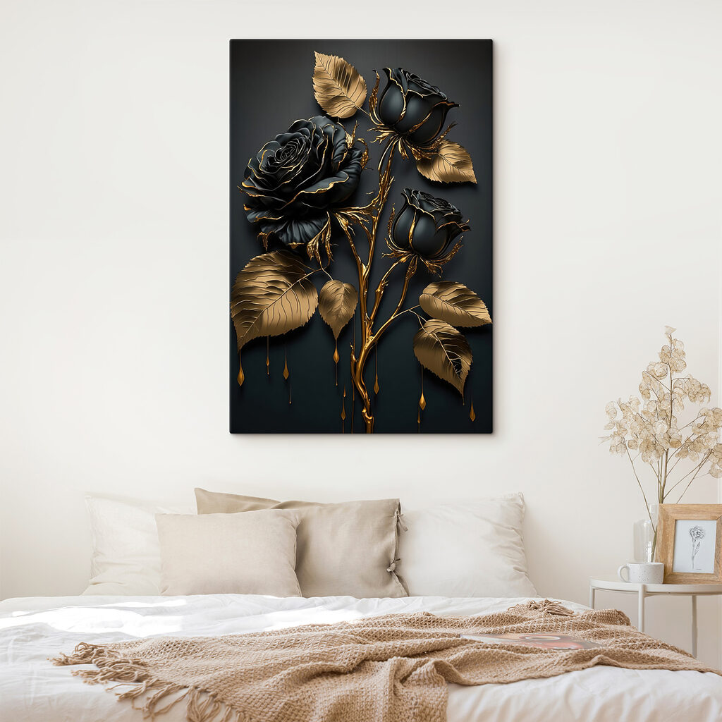 Elegant Midnight Roses in Bloom Elegant Midnight Roses in Bloom